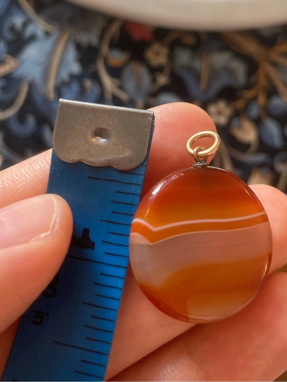 Antique Victorian Banded Agate Gold-Filled Charm/Pendant